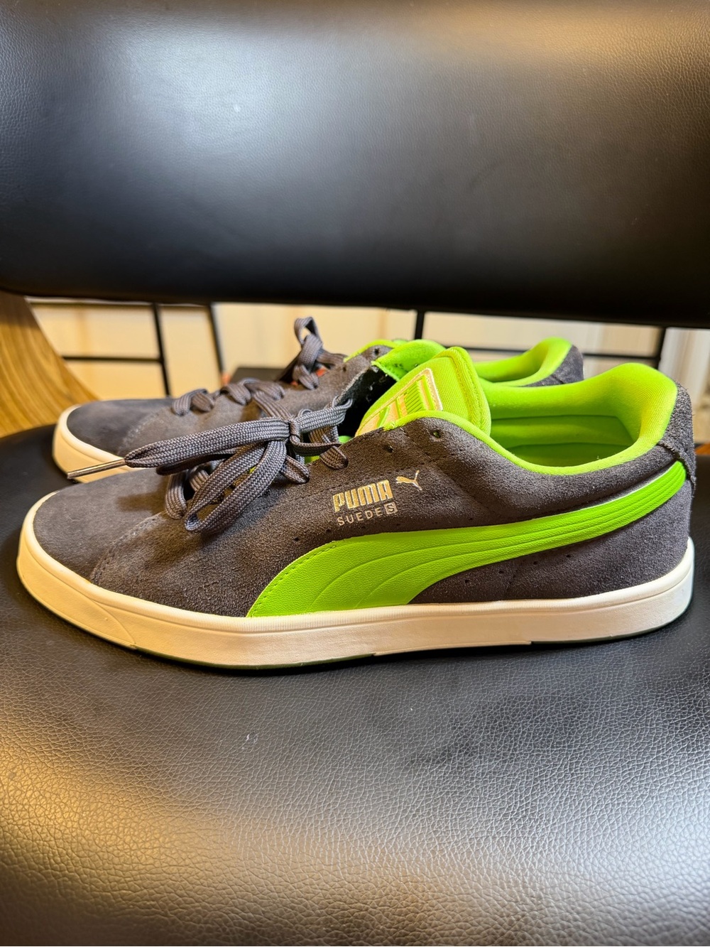 Puma Suede S in the "Periscope / Jasmine Green" colorway (Style Code: 356414-10)